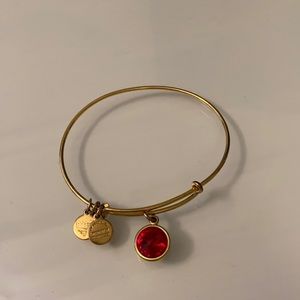 Alex and Ani Gold Ruby Charm Bangle